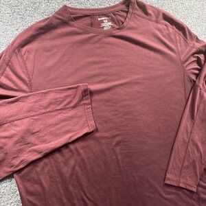 Swiss Tech Shirt Men's Size 3XL Burgundy Maroon Long Sleeve‎ Athletic